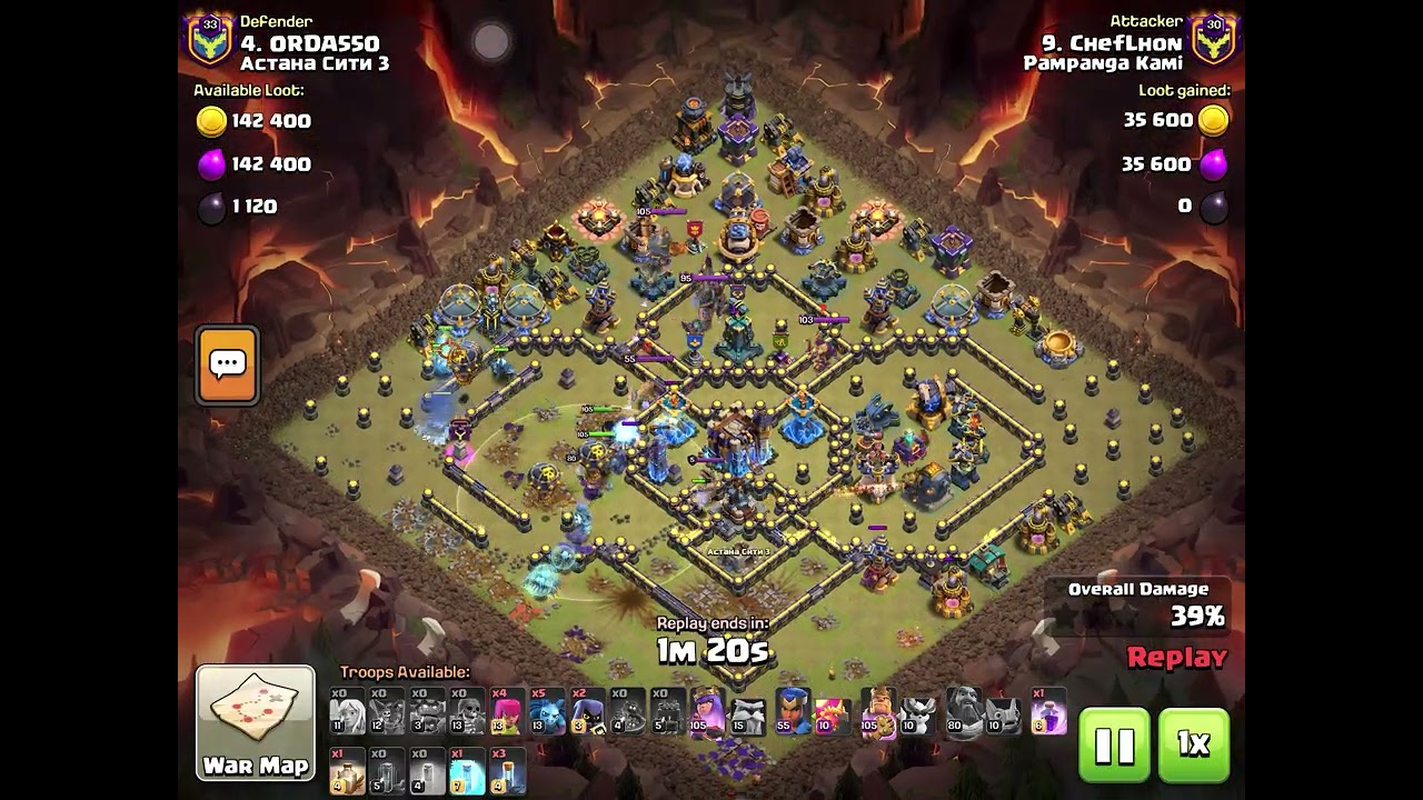 Fire Ball 🔥 Meteor Golem Attack Th18 
