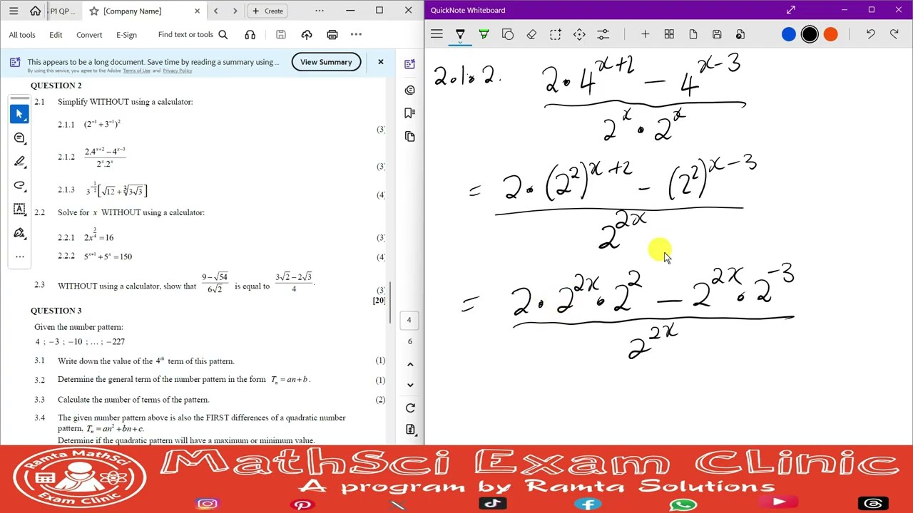 Exponents and Surds Exam Clinic | #3 GP June 2024