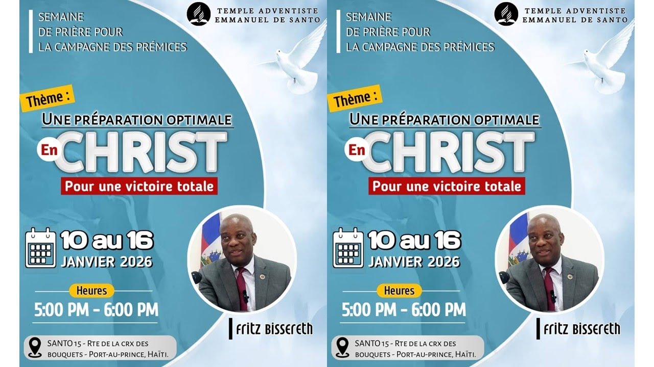 Semaine de priere  | Vendredi 16 Janvier 2026 | Temple Adventiste Emmanuel de Santo