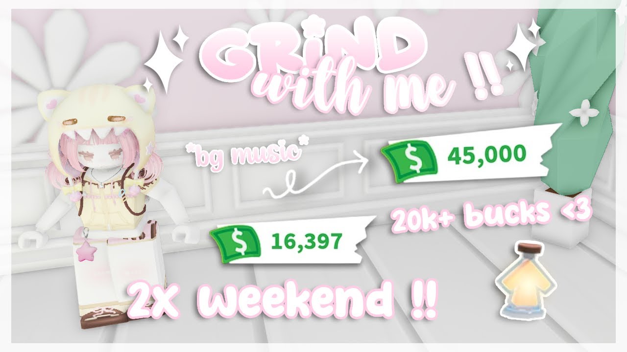 ‧｡୨୧ Speed Grind 20k bucks With me ! | 2x weekend!! ୨୧｡‧ | Adopt me Roblox (iihanna) ♡