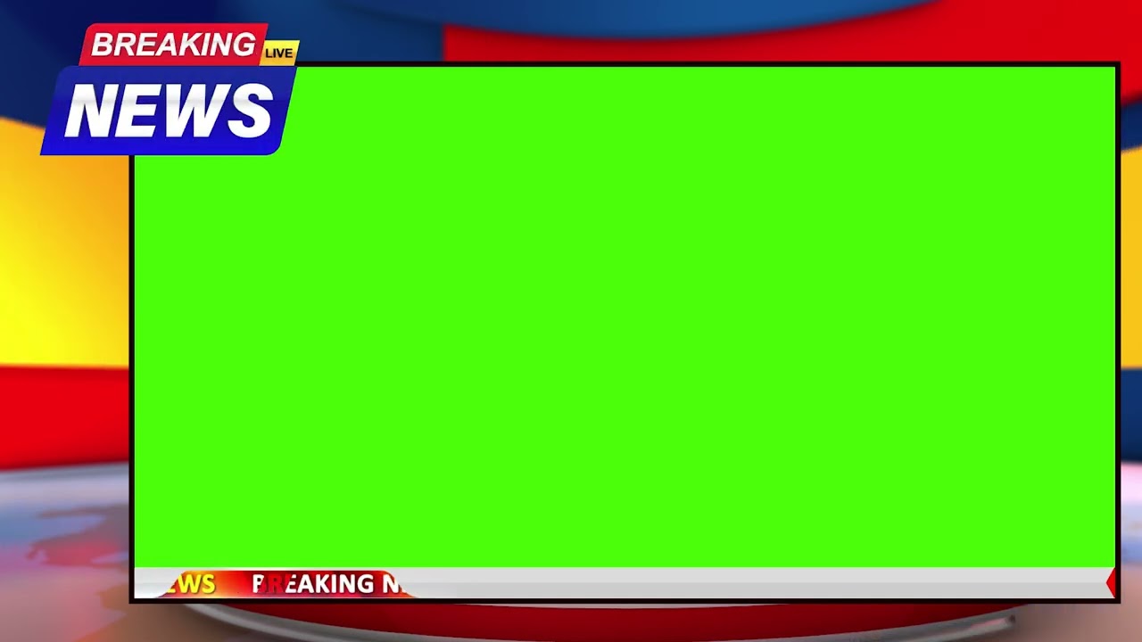 3D Virtual News Studio Green Screen | Realistic News Background Overlay (No Text)
