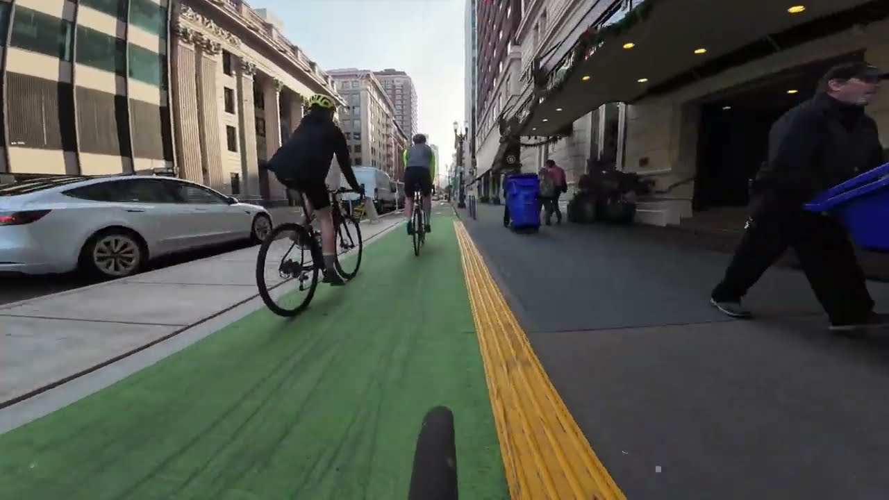 4 guys ride bikes 1 dies
