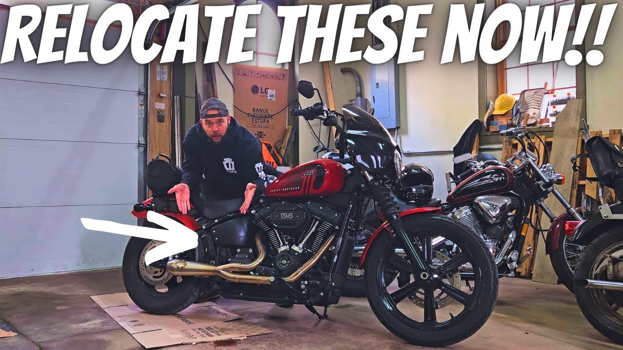 КАК ПЕРЕМЕСТИТЬ ПОДНОЖКИ ПАССАЖИРА Harley Street Bob!!