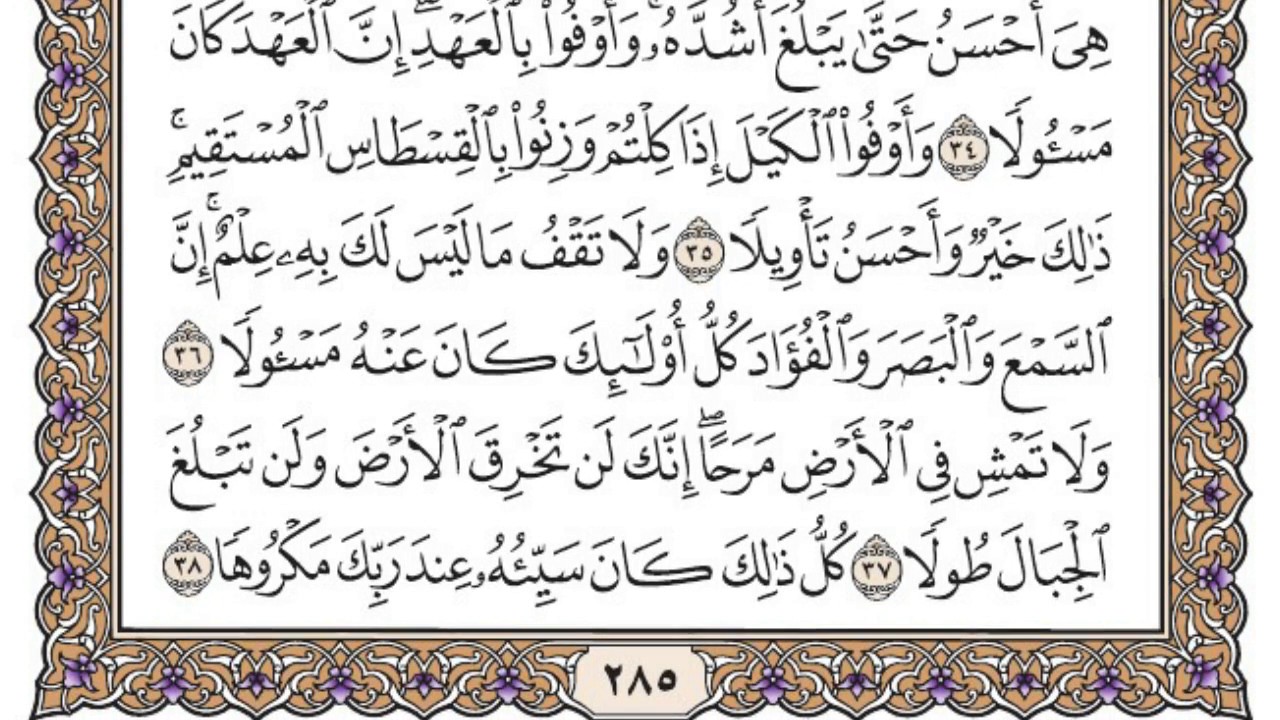 سورة الإسراء مكتوبة / محمد أيوب
