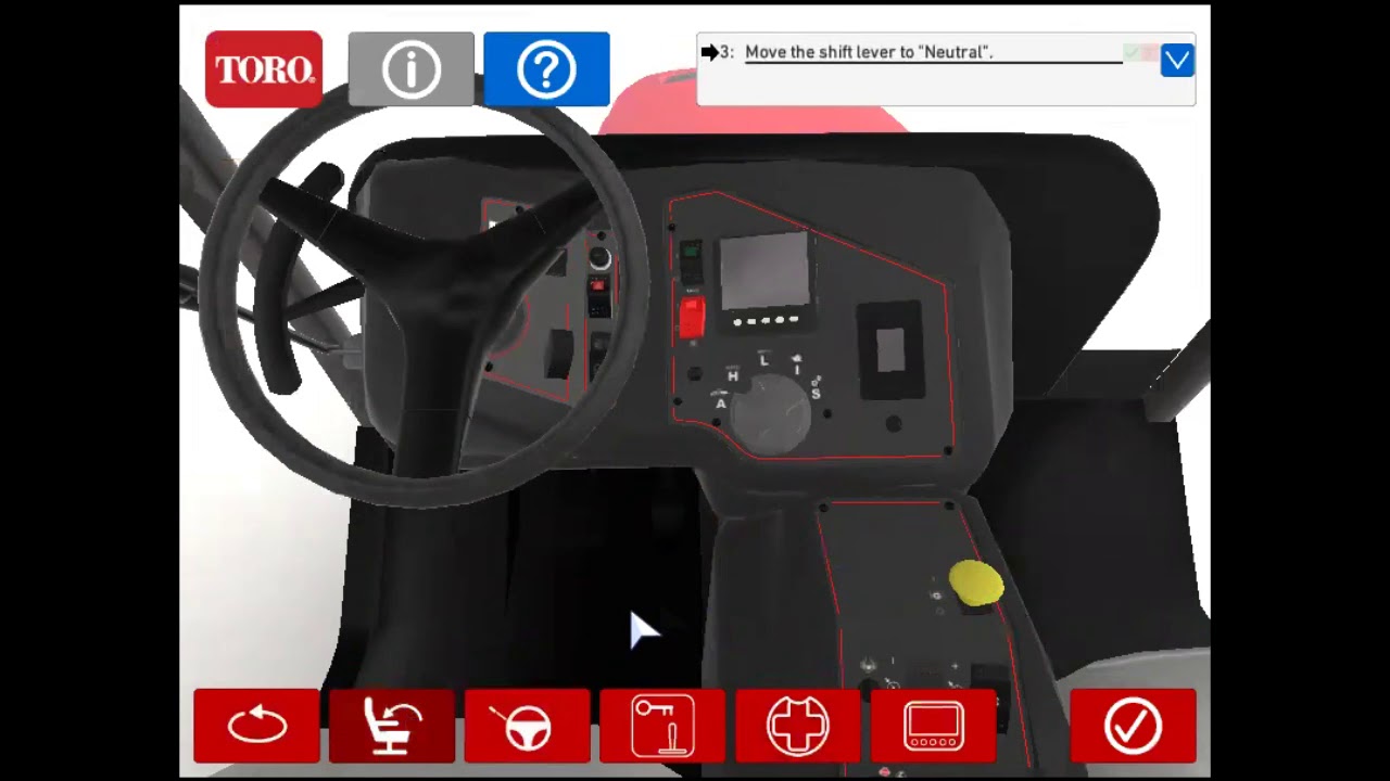 Toro Outcross 9060 Tutorial -- Starting the Engine