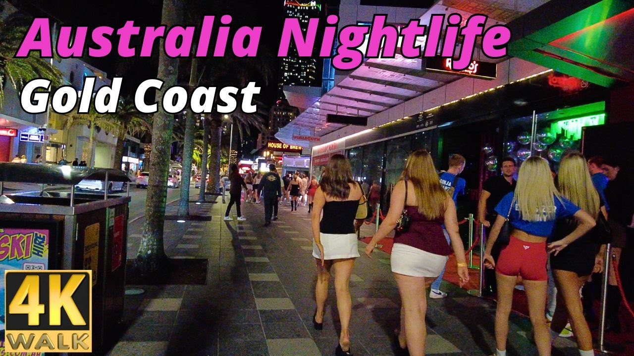 Australia Nightlife in Gold Coast - 4K Night Walking Surfers Paradise