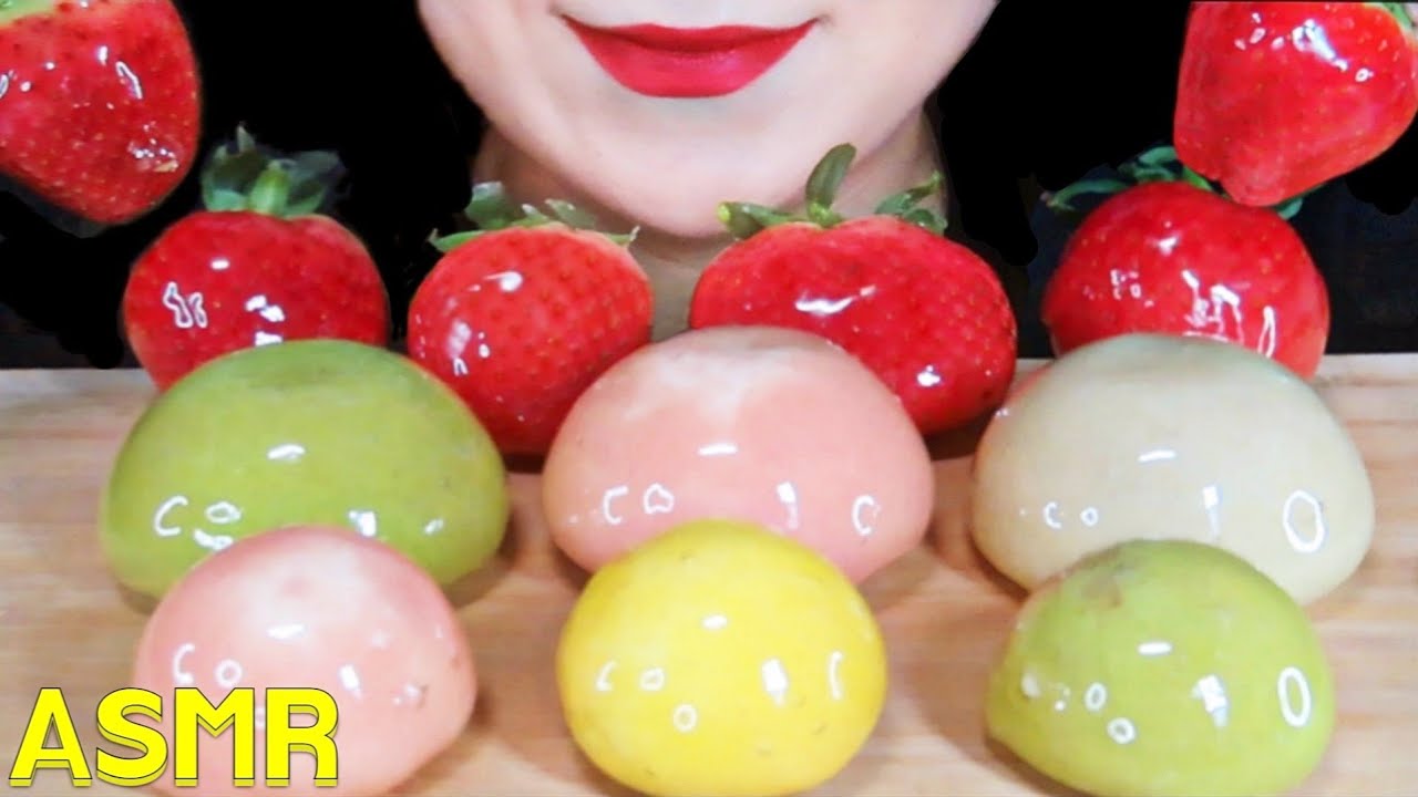 ASMR TANGHULU Candied ICE CREAM, STRAWBERRY 딸기, 아이스크림 찹쌀떡 탕후루 먹방 MUKBANG