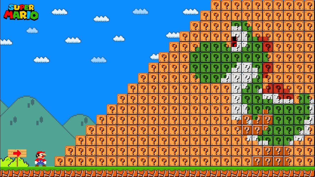 Mario & Yoshi 999 ITEM BLOCKS in Super Mario Bros
