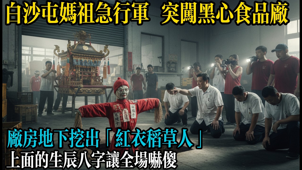 白沙屯媽祖急行軍  突闖黑心食品廠,廠房地下挖出「紅衣稻草人」上面的生辰八字讓全場嚇傻#情感