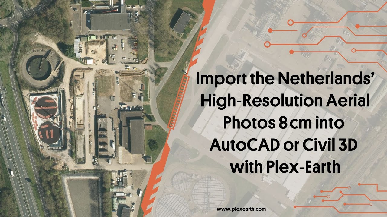 Import Netherlands High‑Resolution Aerial Photos 8 cm into AutoCAD or Civil 3D with Plex‑Earth