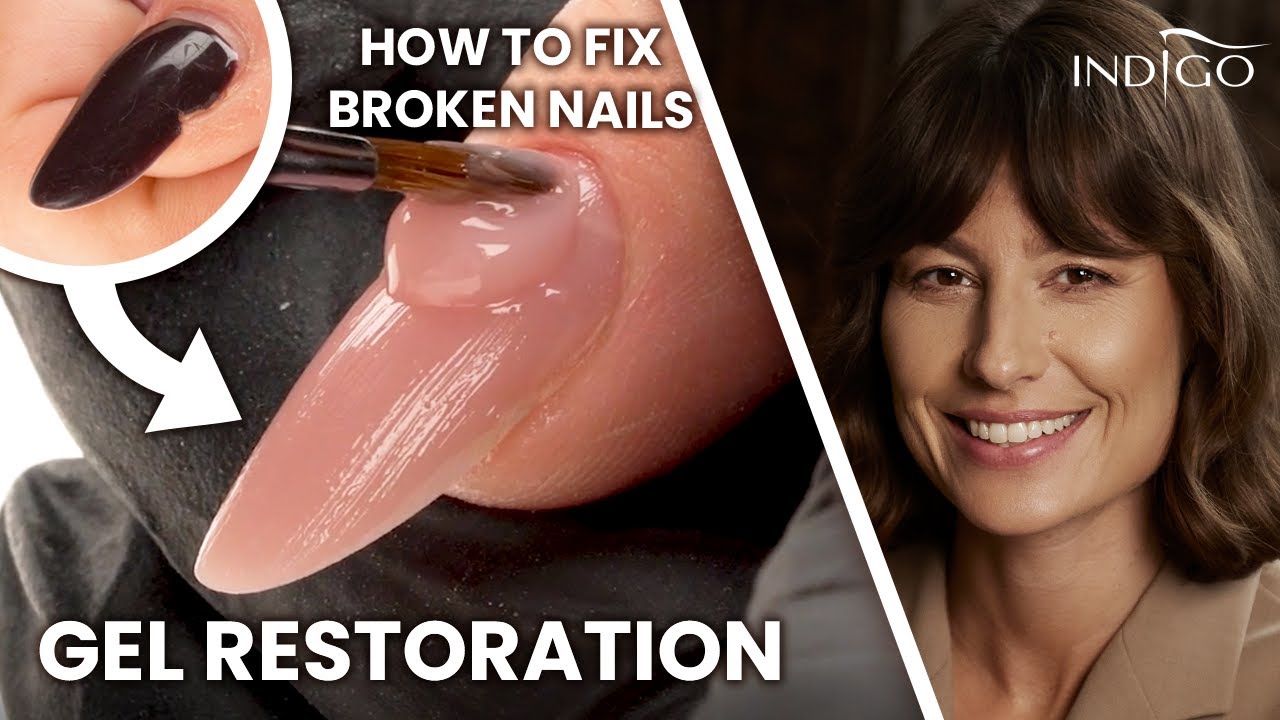 Gel restoration of broken nails Backfilling step by step | Indigo Nails