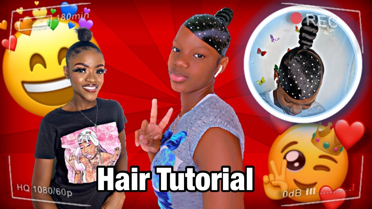 How To Do Swoop With Bantu Bun in Natural Hair || Glitter Stones | Beginner Friendly