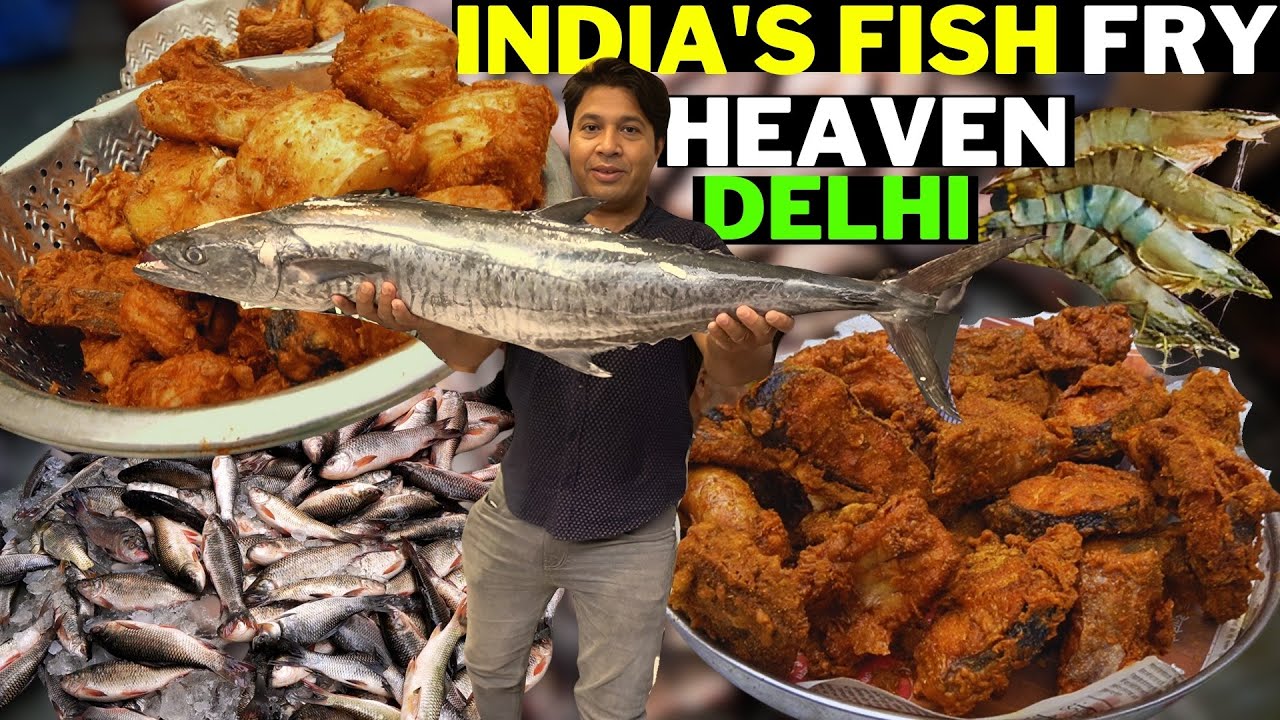 India's fish fry heaven Big fish breakfast early morning ghazipur mandi seafood delhi street food