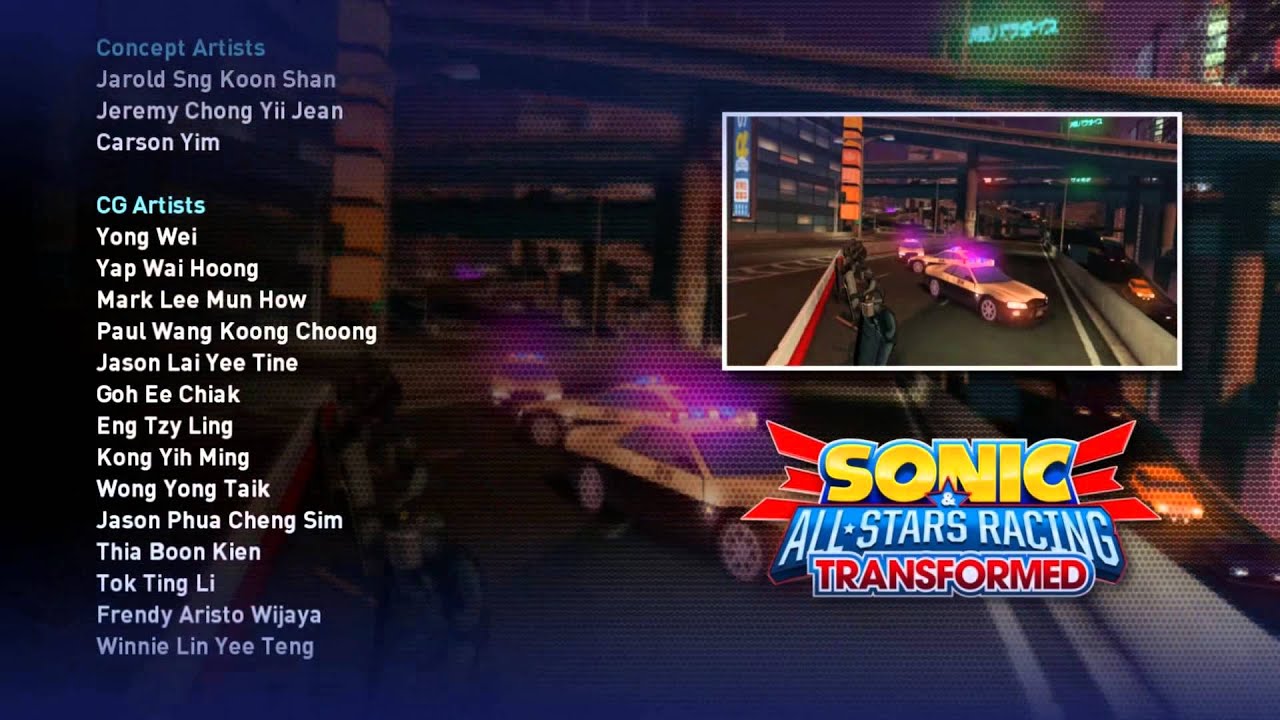 Sonic & All-Stars Racing Transformed - Credits