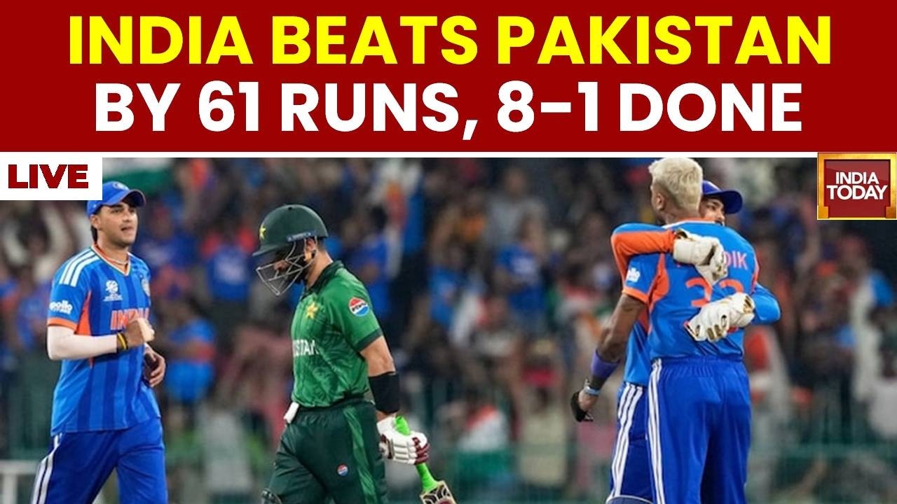 🔴India vs Pakistan LIVE Match: India rip past Pakistan's batters to take 61-run victory | LIVE Match
