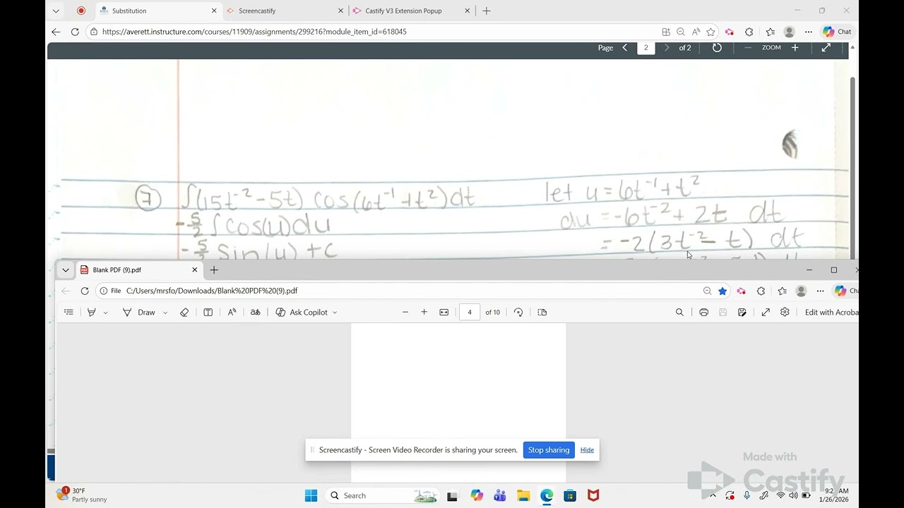 Indefinite integral- Substitution- Calculus