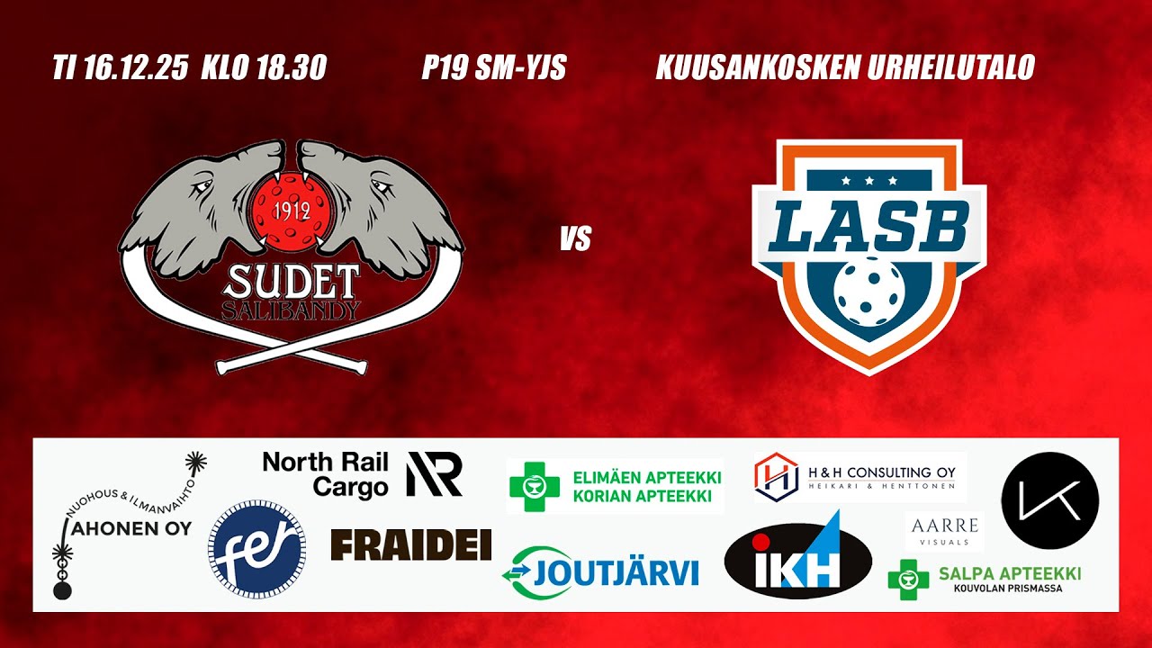 P19 SM Sudet SB - LASB, 16.12.2025 | Sudet Salibandy Kouvola