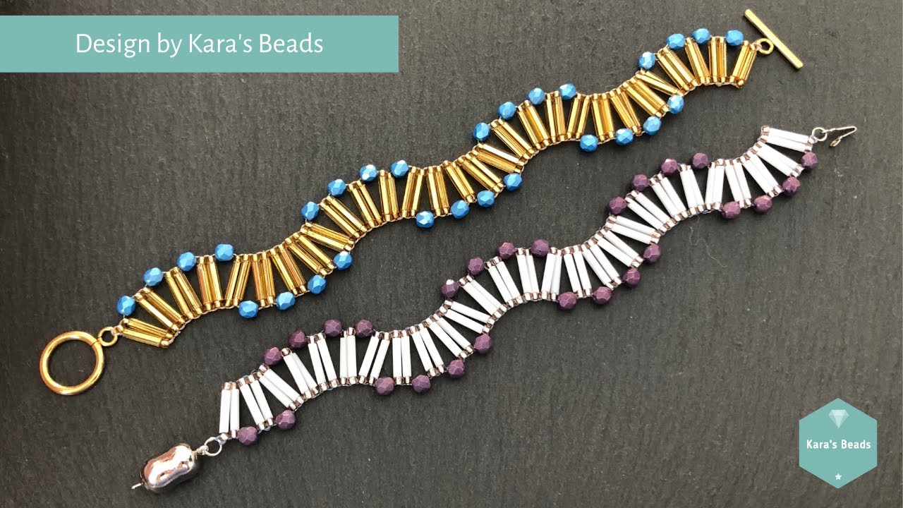 Ocean Waves Bracelet Tutorial | Beaded Jewelry | Ladder Stitch | Toho Bugles Czech Fire Polish Beads