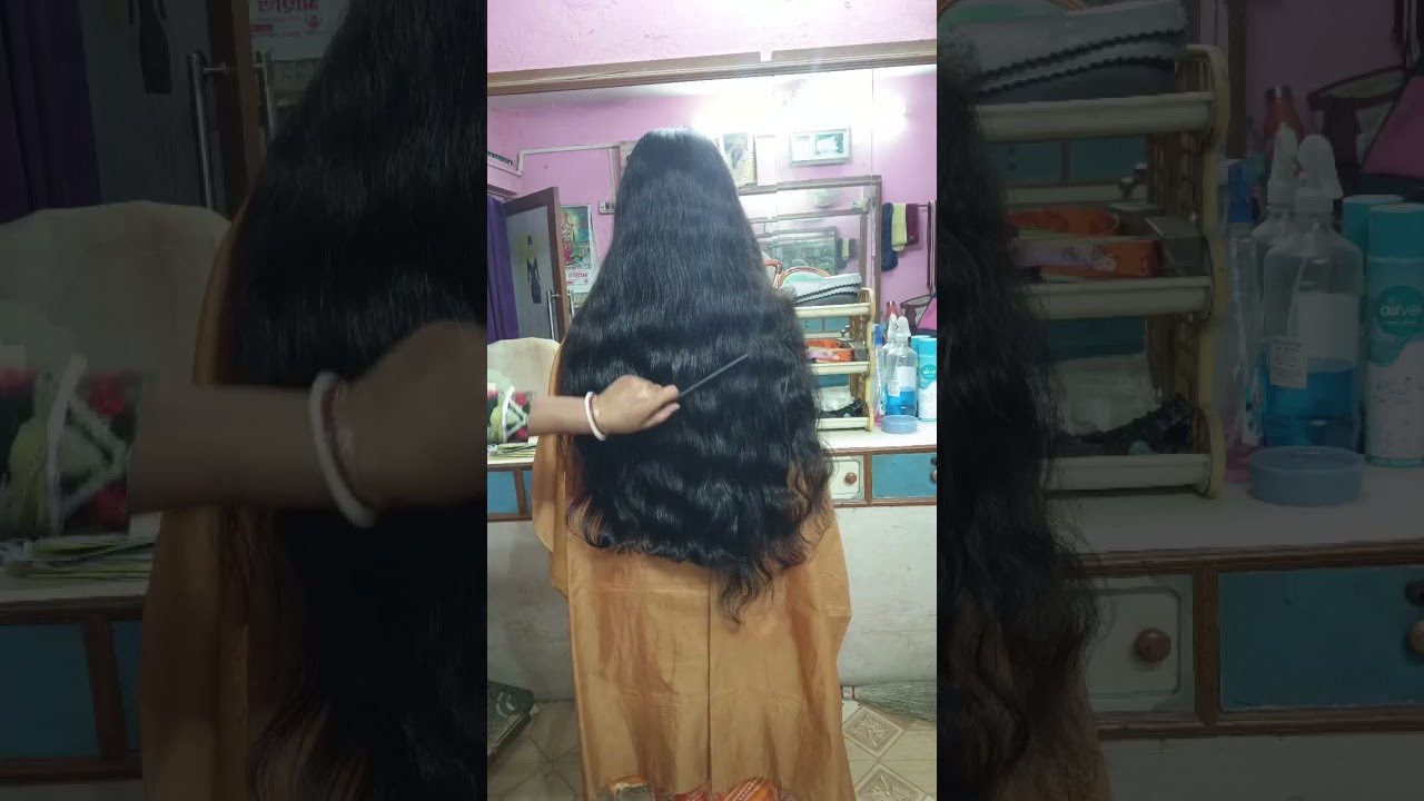Simple straight hair cutting for very long hair full video tutorial (@Swapna Beauty space)