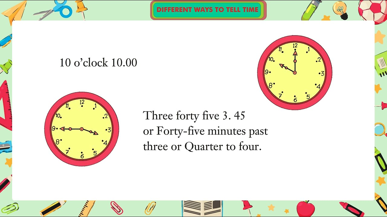 Ch 62 | Jay Cee | Active Math | Primer | Different way to Tell Time | For children