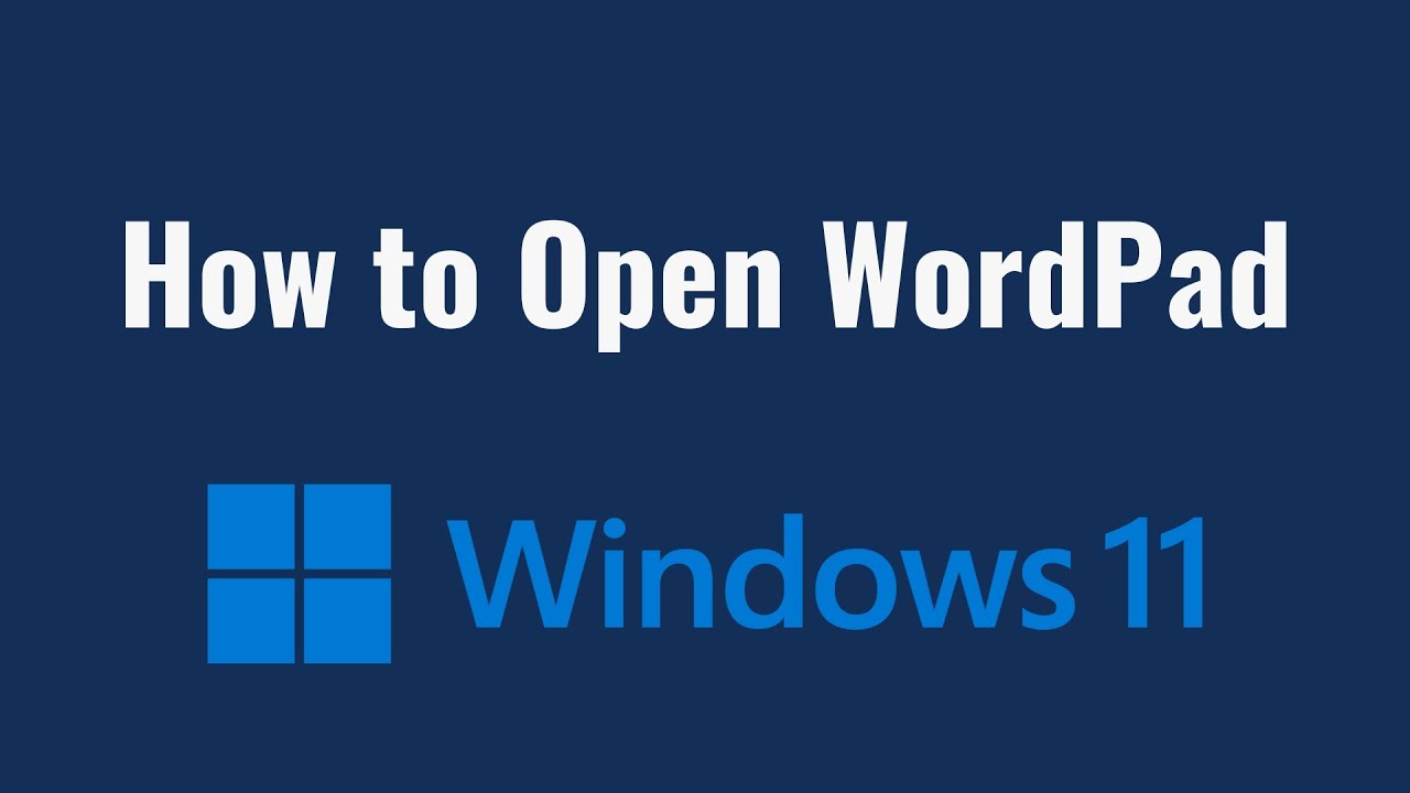 How to open WordPad in windows 10/11