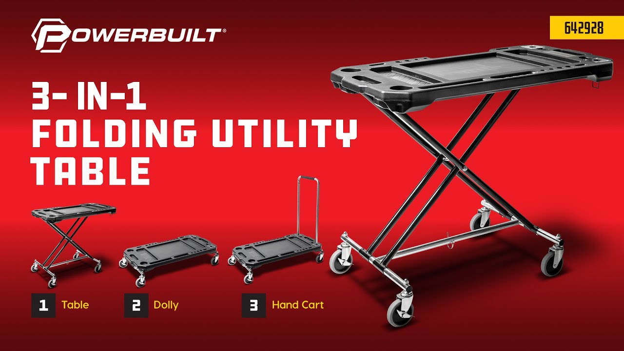 Powerbuilt 3 in 1 Folding Utility Table 642928ECE