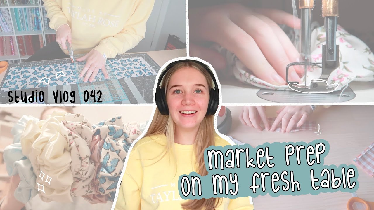 market prep making over 100 bows and scrunchies - tables fixed -  tasty Trytreats - studio vlog 042