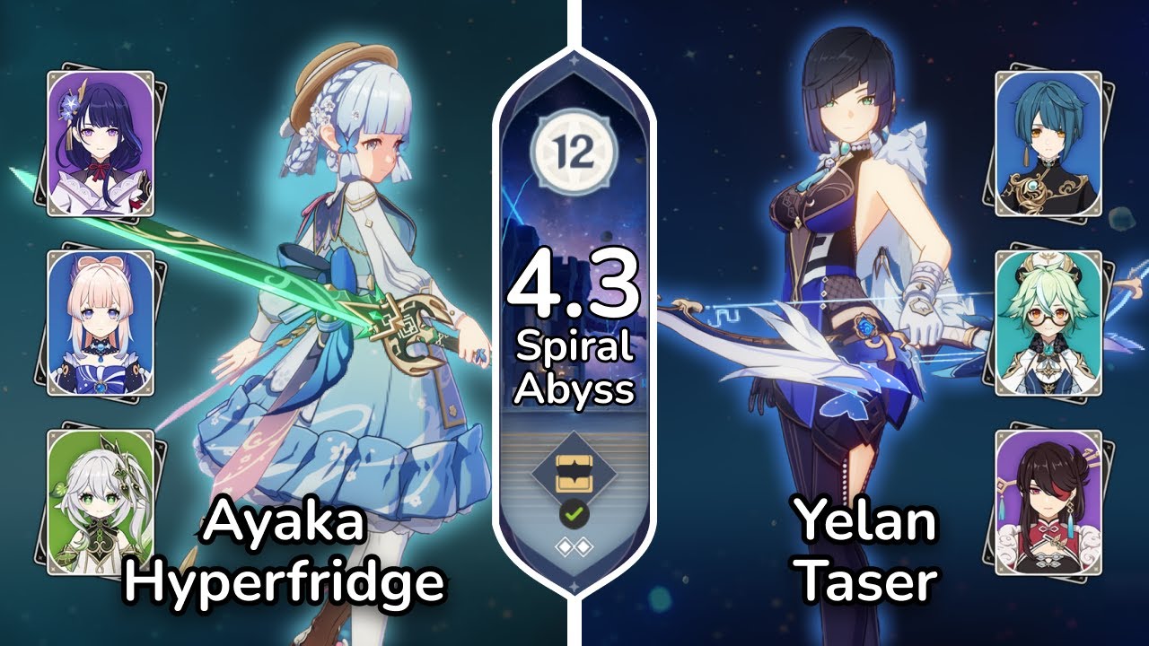 C2 Ayaka Hyperfridge & C0 Yelan Taser | Spiral Abyss 4.3 | Genshin Impact