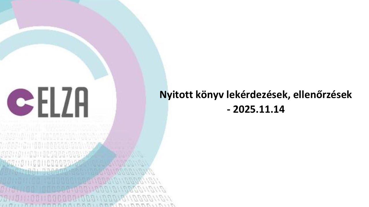 Nyitott könyv lekérdezések, ellenőrzések - 2025.11.14.