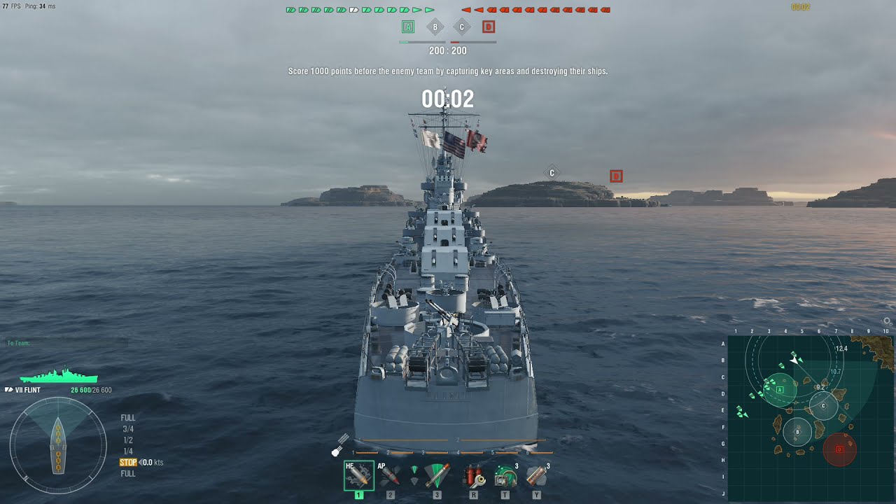 World Of Warships Random Battle Gameplay With FLINT Cruiser [ No Commentary Gameplay ]