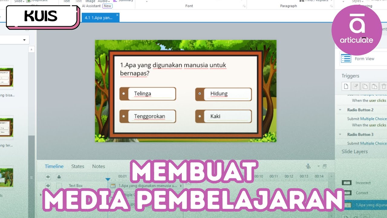 Tutorial Membuat Kuis Pilihan Ganda di Articulate Storyline - 4