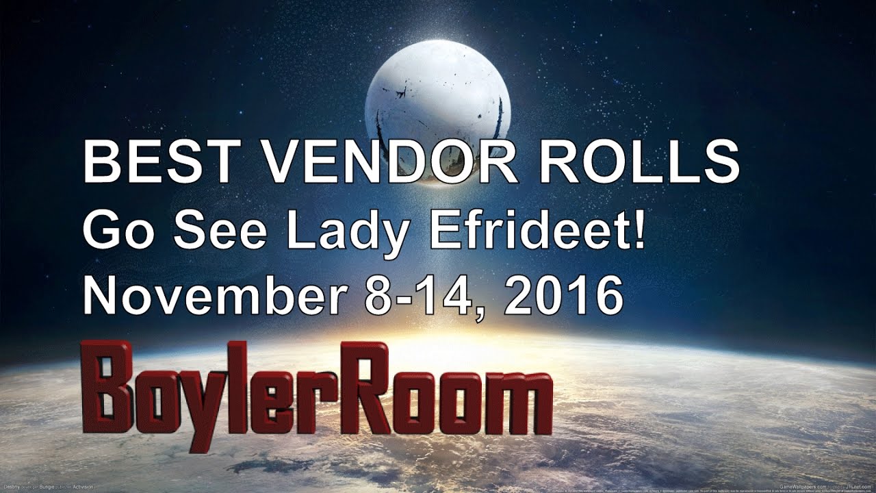 Destiny: RISE of IRON - Vendor Guide - Best Gear for Each Class - November 8-14, 2016
