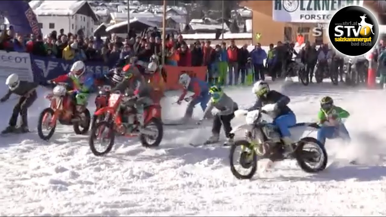 Motocross + Skifahren - zum 7. Mal hieß es Skijöring in Gosau www.stv1.at
