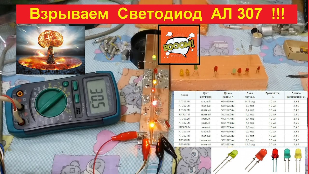 Светодиод  АЛ 307 из Эпохи СССР - Взрываем !