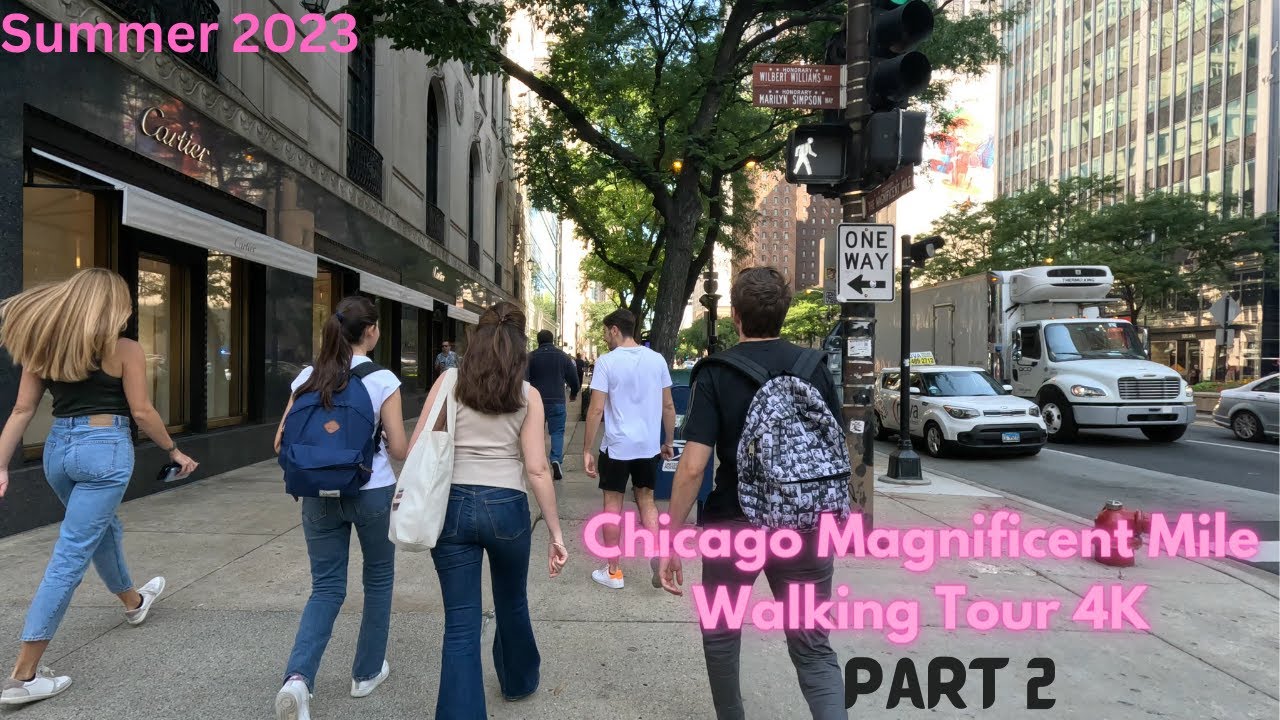 Chicago Magnificent Mile Walking Tour in 4k | Downtown Chicago Walking Tour Part 2 #chicagodowntown.