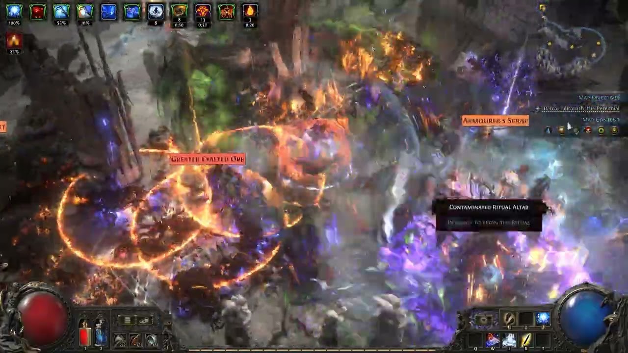 POE2 Druid Oracle COC Comet 1.2m damage speed run to boss T16 map
