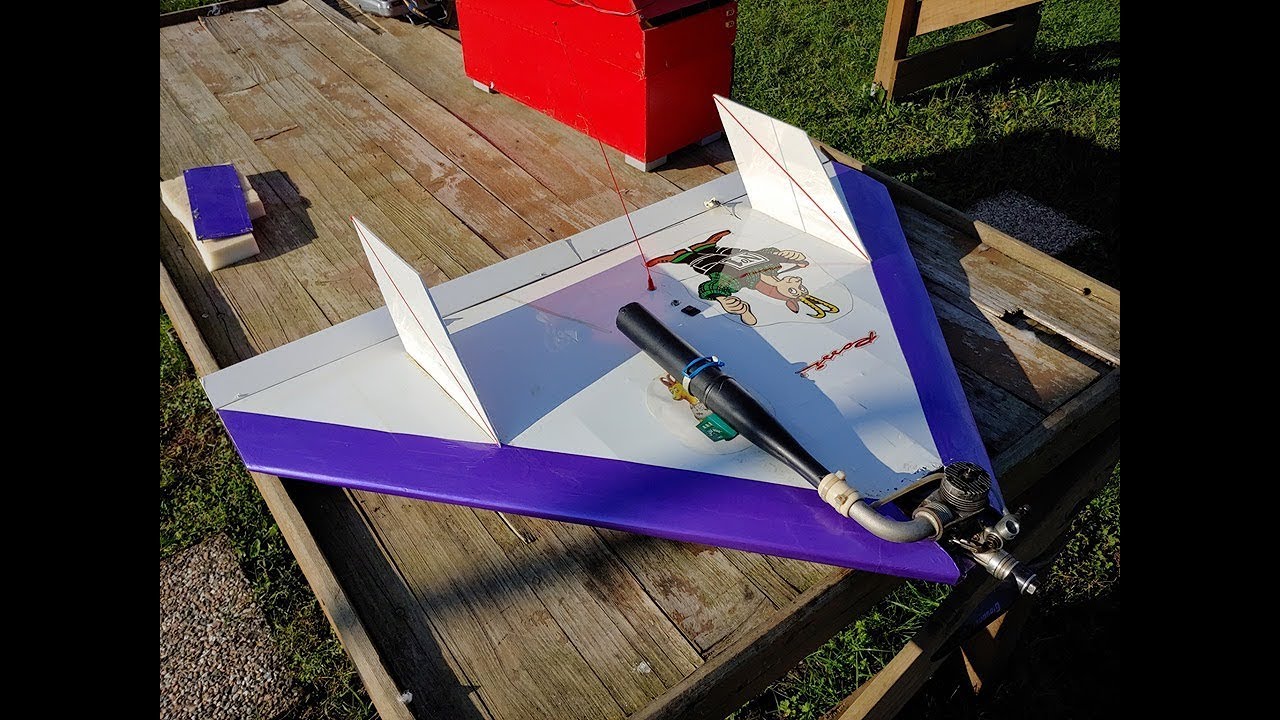 Protech Laser Arrow Flying wing 1000mm with Rossi 45 glow engine Test run