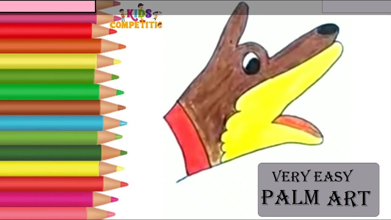 Palm Art For Kids | Hand Drawing Art : Creative Drawing Activity For Children