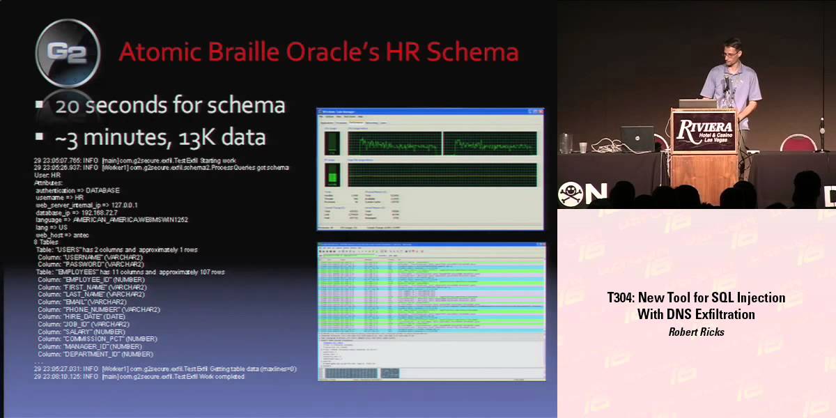 DEF CON 16 - Robert Ricks: New Tool for SQL Injection with DNS Exfiltration