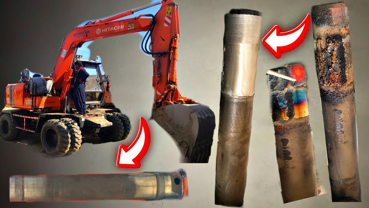How To Repair Hitachi Excavator Main Boom Pin Lose Size / Restoration Excavator Bucket Pin