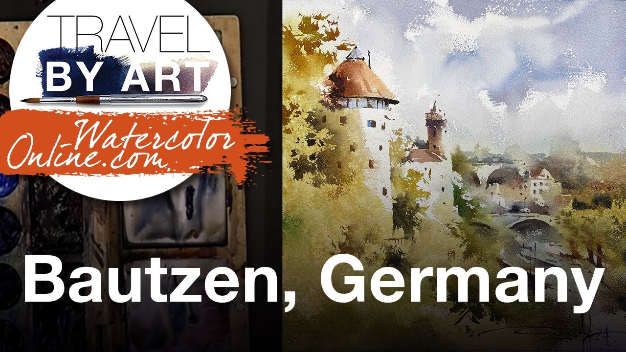 #252 Travel By Art, Ep. 108: Bautzen, Germany (Watercolor Cityscape Demo)
