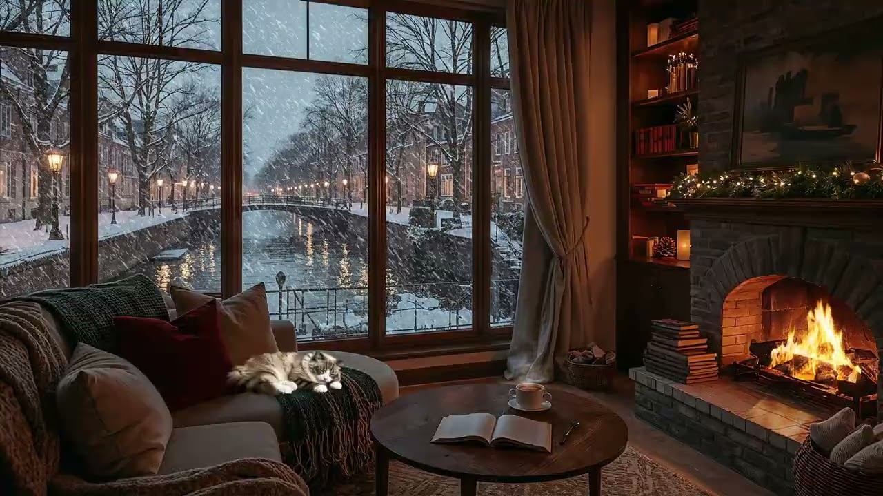Cozy Winter Snowstorm Ambience