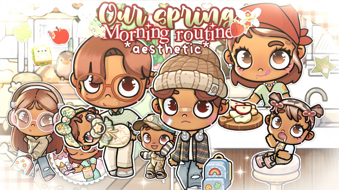 Our spring morning routine * aesthetic* ⋮ ⌗ ┆ 🍓🐛🧚‍♀️|| *with voice* || avatar world.