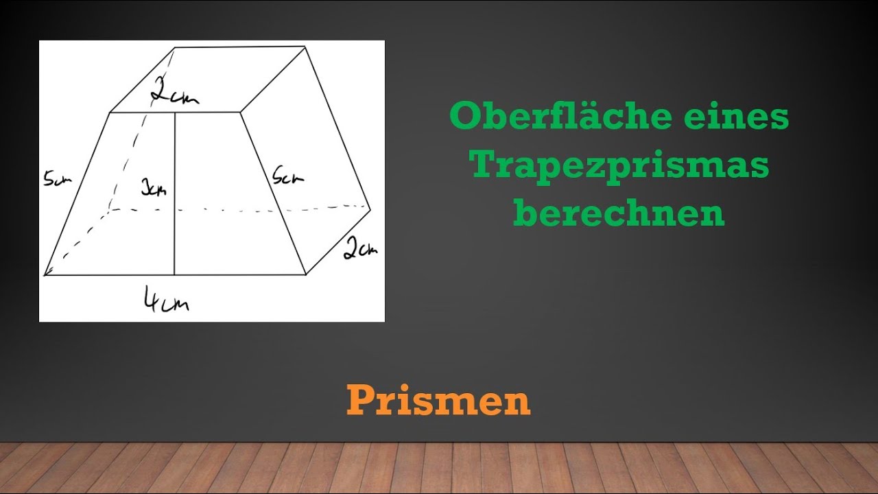 Prismen - Oberfläche eines Prismas (Trapezprisma) berechnen | Mathe einfach erklärt