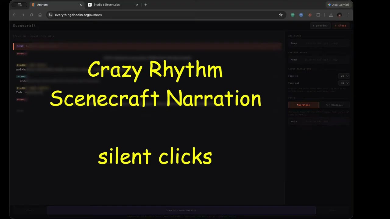 Scenecraft adding Narration using ElevenLabs
