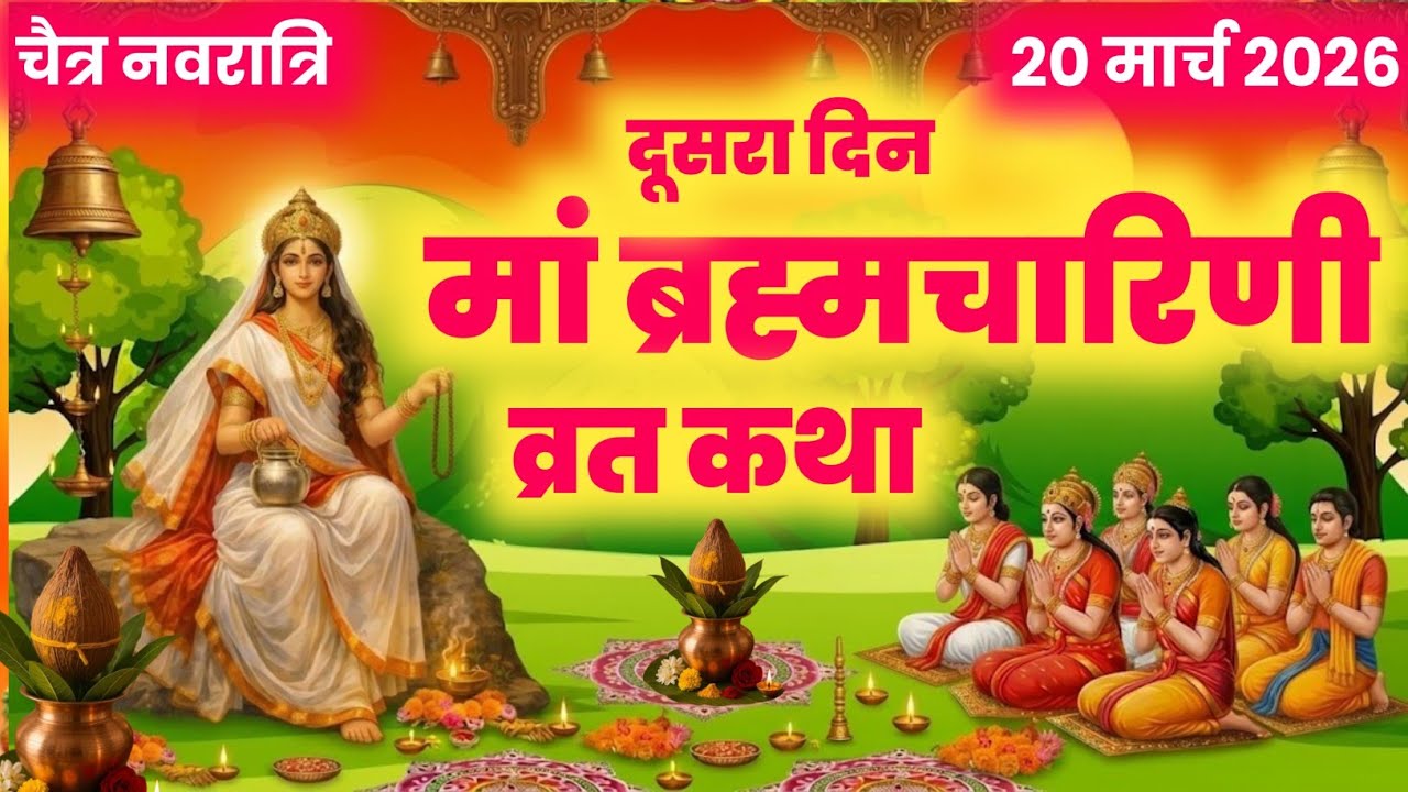 चैत्र नवरात्रि 2026-दूसरा दिन मां ब्रह्मचारिणी कथा महिमा | brahamcharini mata ki katha#navratrikatha