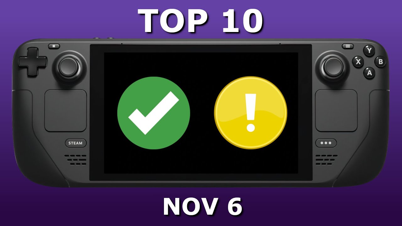 Top 10 Verified and Playable Steam Deck Games This Week - November 6