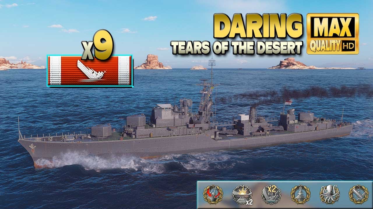 Эсминец Дэринг с героическим боем - World of Warships