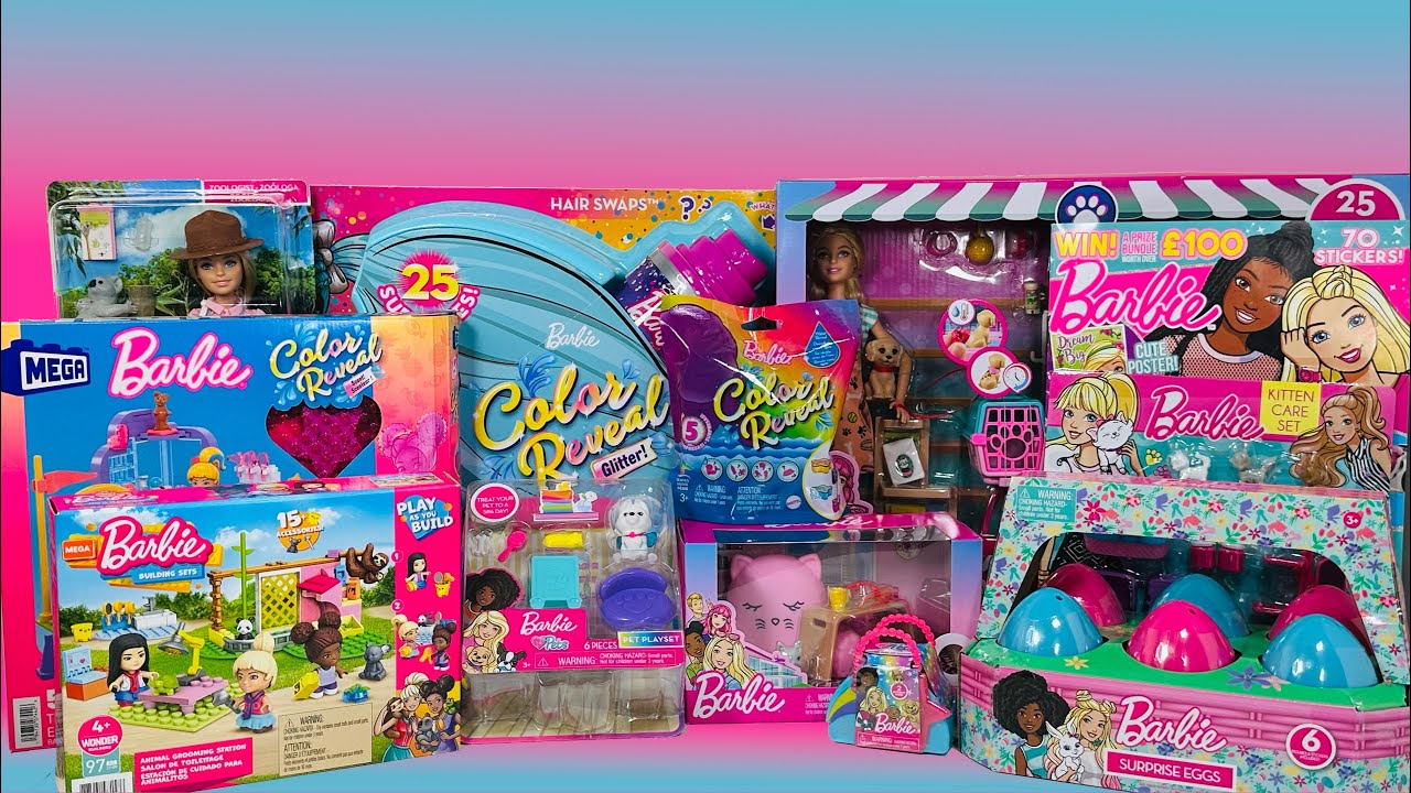 Barbie Toy Collection ASMR Unboxing | MEGA (Like LEGO) Animal Grooming Station Speed Build