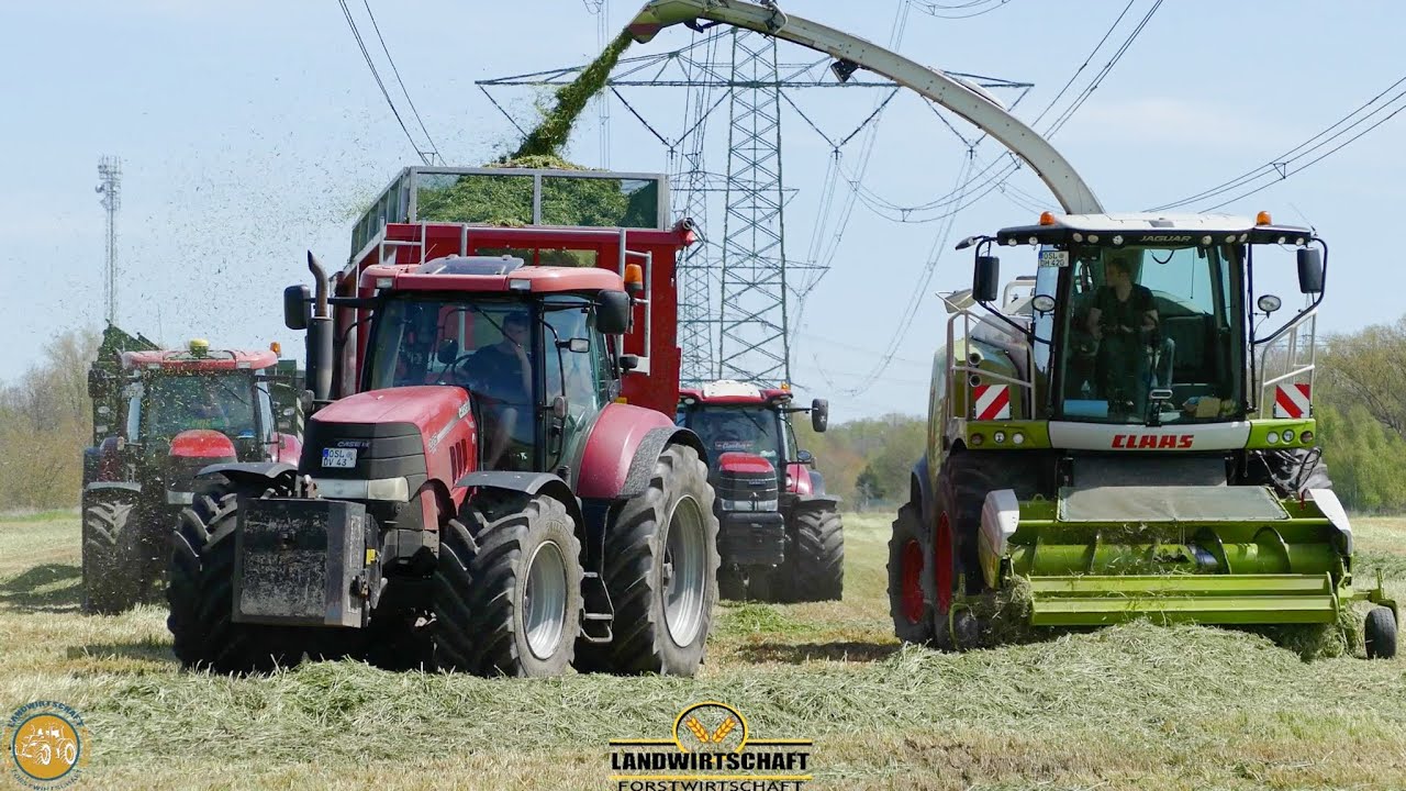 GPS Ganzpflanzensilage 11 Maschinen im Gro&szlig;einsatz Einsatz  12 H&auml;ckselwagen Roggen M&auml;hen & H&auml;ckseln